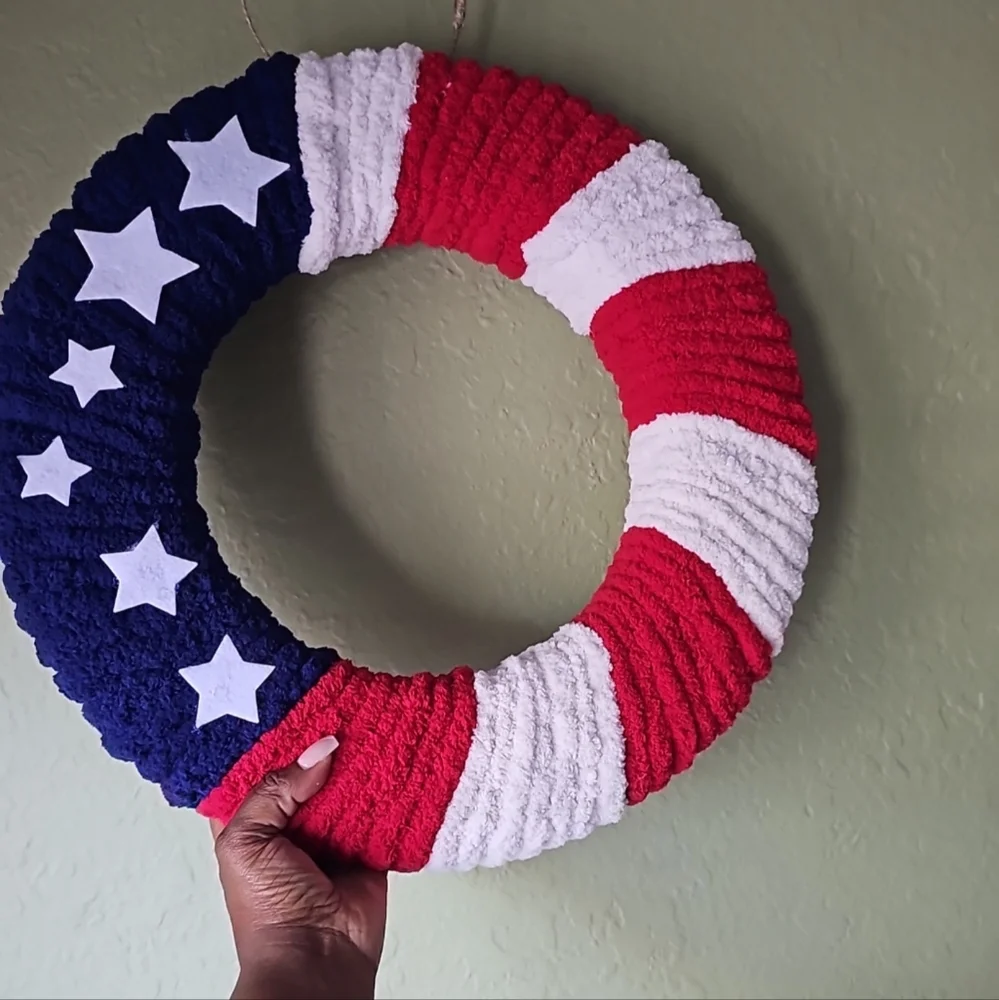 Patriotic Red, White, and Blue Wreath